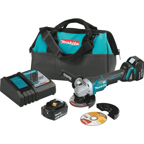 Angle Grinders | Makita XAG10M 18V LXT BL Brushless Lithium-Ion 4.0 Ah 4-1/2 in. Paddle Switch Cut-Off/Angle Grinder Kit image number 0