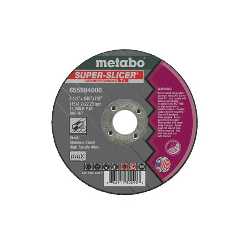 Grinding Sanding Polishing Accessories | Metabo 655995000 6 in. x 0.045 in. A60XP Type 1 SUPER-SLICER Extreme Performance Cutting Wheels (50-Pack) image number 0