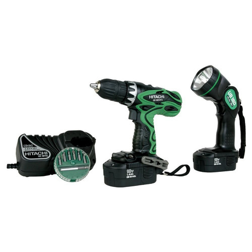 Drill Drivers | Factory Reconditioned Hitachi DS18DVF3 18V Ni-Cd 1/2 in. Cordless Drill Driver Kit with Flashlight (1.4 Ah) image number 0