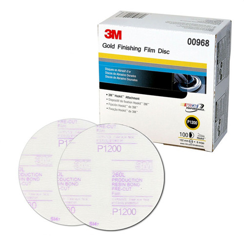 Grinding Sanding Polishing Accessories | 3M 968 Hookit Finishing Film Disc, 6 in., P1200 (100-Pack) image number 0