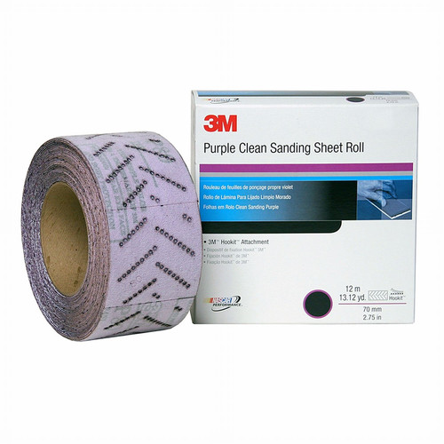 Grinding, Sanding, Polishing Accessories | 3M 34442 Hookit Purple Clean Sanding Sheet Roll 745I 70mm x 12 m P80 E Weight image number 0