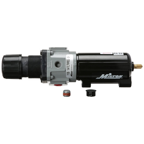 Air Tool Adaptors | Milton Industries 1109 1/4 in. Piggyback Filter/Regulator with Metal Bowl image number 0
