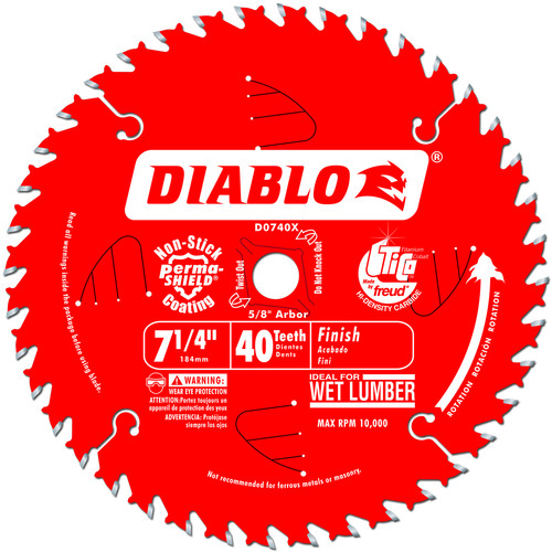 Blades | Diablo D0740X 7-1/4 in. 40 Tooth Finishing Saw Blade image number 0
