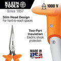 Pliers | Klein Tools D203-8-INS 8 in. Insulated Long Nose Side-Cutter Pliers image number 1