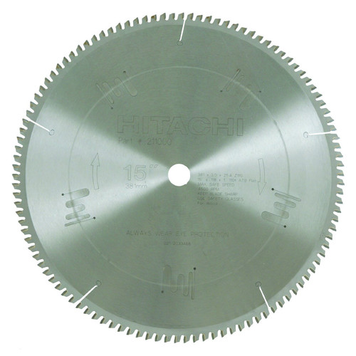 Circular Saw Blades | Hitachi 211000 15 in. 110-Tooth Tungsten Carbide ATB Finish Circular Saw Blade image number 0