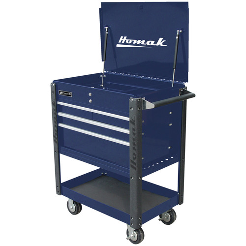 Tool Carts | Homak BL06032000 35 in. Professional 4-Drawer Service Cart - Blue image number 0