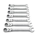 Combination Wrenches | GearWrench 9900D 7-Piece Metric Flex Head Combination Ratcheting Wrench Set image number 1