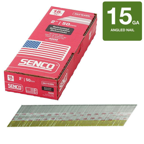 Nails | SENCO DA21EABN 15-Gauge 2 in. Electro-Galvanized Brad Nails (4,000-Pack) image number 0