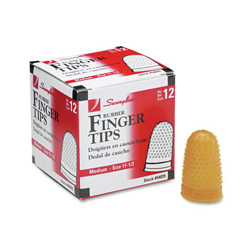  | Swingline S7054035C Rubber Finger Tips - 11 1/2 (Medium), Amber (1 Dozen)