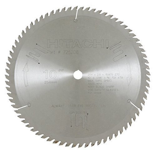 Blades | Hitachi 725206 10 in. 72-Tooth ATB Fine Finish Saw Blade image number 0