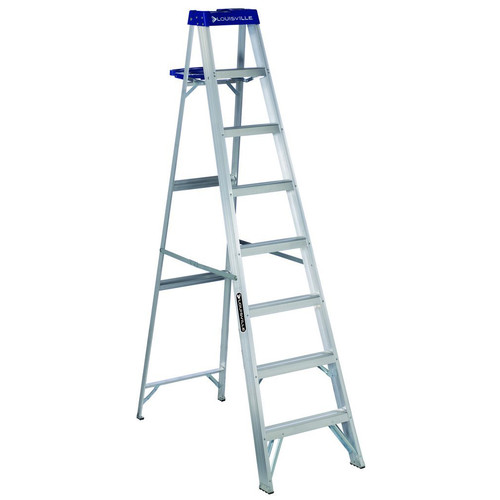 Step Ladders | Louisville AS2110 10 ft. Type I Duty Rating 250 lbs. Load Capacity Aluminum Step Ladder with Molded Pail Shelf image number 0