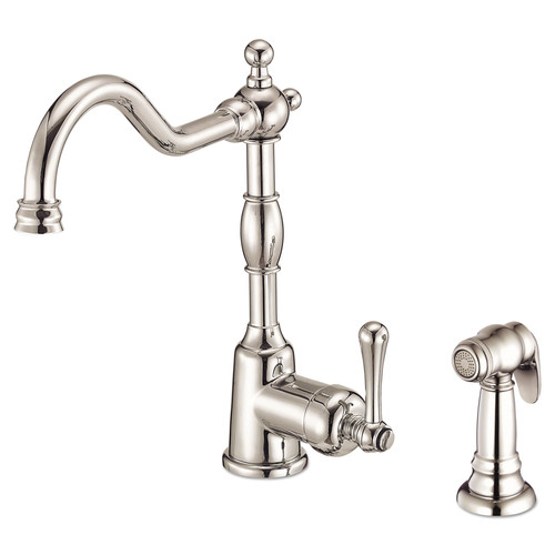 Fixtures | Danze D401157PNV Opulence 1.75 GPM Single Handle Kitchen Faucet with Spray Nozzle (Polished Nickel) image number 0