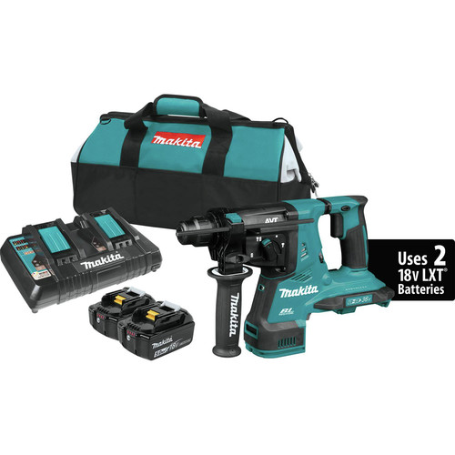 Rotary Hammers | Makita XRH08PT 18V X2 (36V) LXT Brushless Lithium-Ion 1-1/8 in. Cordless SDS-Plus AVT Rotary Hammer Kit with 2 Batteries (5 Ah) image number 0