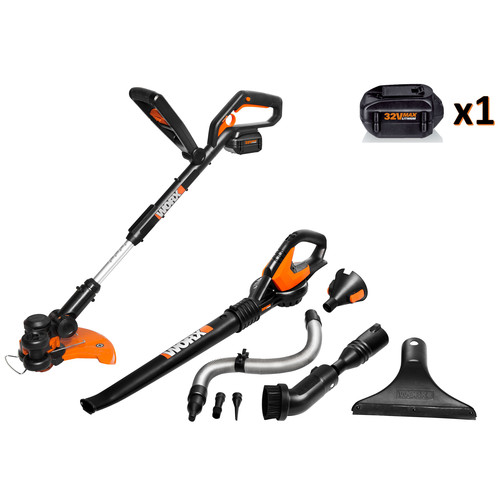 Outdoor Power Combo Kits | Worx WG924.1 32V Max 2-Piece Lithium-Ion String Trimmer & Leaf Blower Combo Kit image number 0