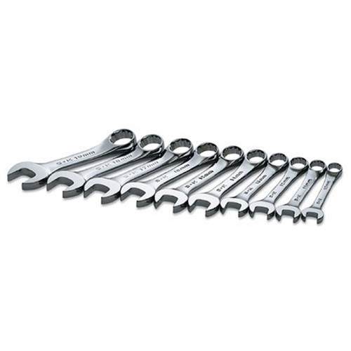 Wrenches | SK Hand Tool 86240 10-Piece 12-Point Short Combination Metric Wrench Set image number 0