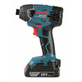 Impact Drivers | Factory Reconditioned Bosch 25618-02-RT 18V Lithium-Ion 1/4 in. Impact Driver with SlimPack Batteries image number 2