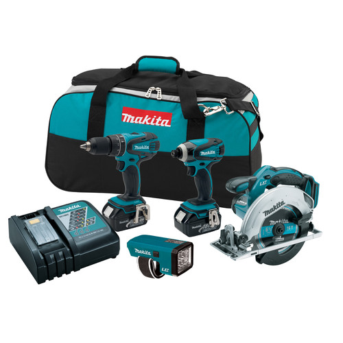 Combo Kits | Factory Reconditioned Makita LXT437-R LXT 18V Cordless Lithium-Ion 4-Tool Combo Kit image number 0