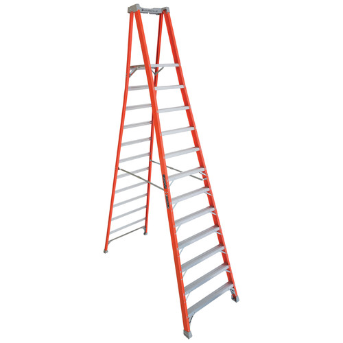 Step Ladders | Louisville FXP1712 12 ft. Type IA Duty Rating 300 lbs. Load Capacity Fiberglass Platform Step Ladder image number 0