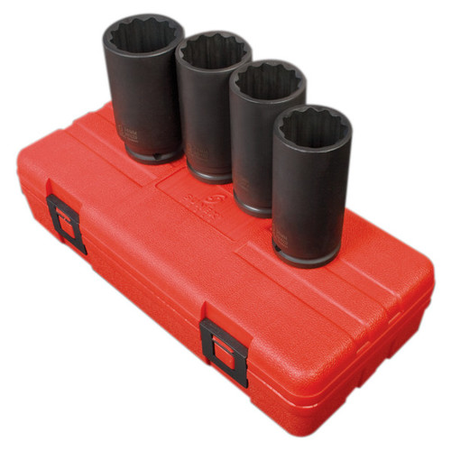 Sockets | Sunex 2837 4-Piece 1/2 in. Drive 12-Point Metric Deep Spindle Nut Impact Socket Set image number 0
