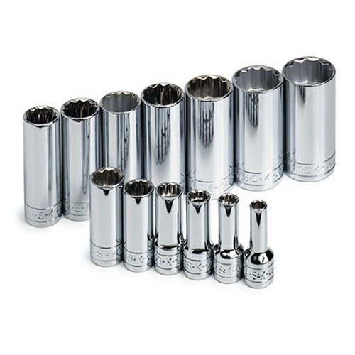 Socket Sets | SK Hand Tool 4453 13-Piece 3/8 in. Drive 12-Point Deep Well SAE Socket Set image number 0