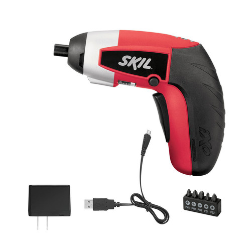 Electric Screwdrivers | Skil iXO 4V Max Lithium-Ion Palm-Sized Screwdriver and 5-Piece Bit Set image number 0