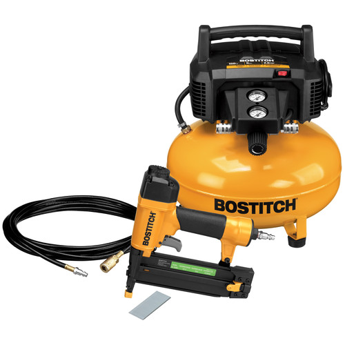 Nail Gun Compressor Combo Kits | Factory Reconditioned Bostitch BTFP1KIT-R 18-Gauge Brad Nailer and Compressor Combo Kit image number 0
