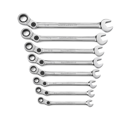 Ratcheting Wrenches | GearWrench 85498 8-Piece SAE Indexing Combination Ratcheting Wrench Set image number 0