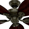 Ceiling Fans | Hunter 54098 54 in. Bayview Provencal Gold Antique Dark Wicker ETL Damp Rated Outdoor Ceiling Fan image number 4