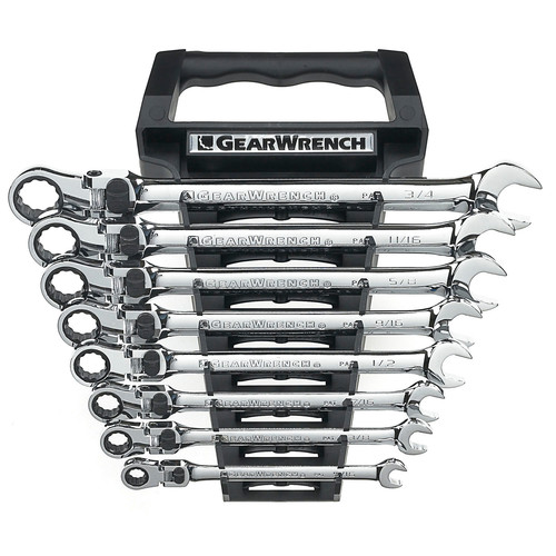 Combination Wrenches | GearWrench 85798 8-Piece SAE XL Locking Flex Combination Ratcheting Wrench Set image number 0