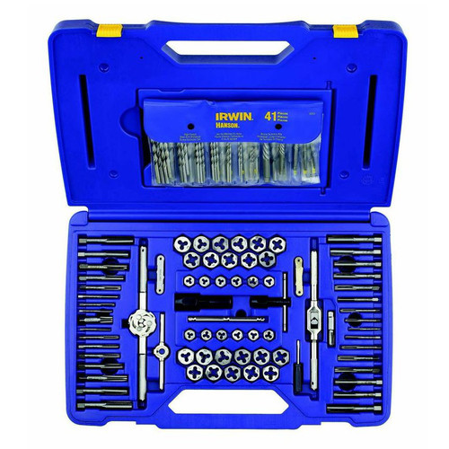 Bits and Bit Sets | Irwin Hanson 26377 117-Piece Machine Screw/SAE/Metric Tap, Die, Extractor and Drill Bit Deluxe Set image number 0