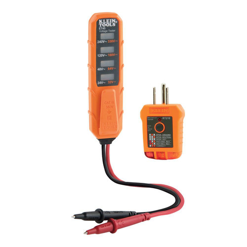 Measuring Tools | Klein Tools ET45VP GFCI Outlet and AC/DC Voltage Electrical Test Kit image number 0