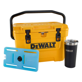  | Dewalt 10 Quart Roto-Molded Lunchbox Cooler/ 10 Quart Ice Pack Cooler/ 20 oz. Black Tumbler Combo