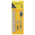 Ratcheting Wrenches | Stanley STMT74874 12-Piece 1/2 in. Metric Drive Mechanics Wrench & Socket Set image number 1