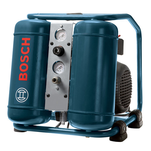 Portable Air Compressors | Factory Reconditioned Bosch CET3-10-RT 1.0 HP 3 Gallon Oil-Lube Angled Twin Tank Air Compressor image number 0