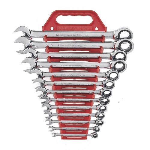 Ratcheting Wrenches | GearWrench 9312 13-Piece 72-Tooth 12 Point Ratcheting Combination SAE Wrench Set (13/Set) image number 0