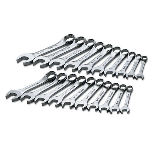Combination Wrenches | SK Hand Tool 86250 20-Piece 12-Point SuperKrome Fractional/Metric Short Combination Wrench Set image number 0