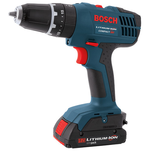 Hammer Drills | Bosch HDB180BKIT-BNDL 18V 1.3 Ah Cordless Lithium-Ion 3/8 in. Hammer Drill Driver Kit with Contractor Bag image number 0