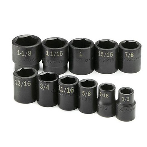 Sockets | SK Hand Tool 4032 11-Piece 1/2 in. Drive 6-Point SAE Impact Socket Set image number 0