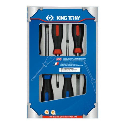 Screwdrivers | King Tony 31216MR 6-Piece Phillips/Slotted Screwdriver Set with Storage Box image number 0