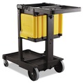 Cleaning Carts | Rubbermaid Commercial FG618100YEL Locking Cabinet For Cleaning Carts - Yellow image number 2