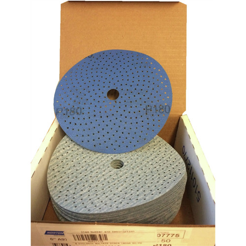 Sanding Discs | Norton 7775 50-Piece Cyclonic Dry Ice 180 Grit 6 in. NorGrip Discs Pack image number 0