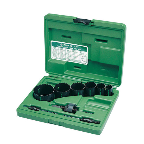 Hole Saws | Greenlee 830 9-Piece Bi-Metal Hole Saw Kit for 1/2 in. to 2 in. Conduit image number 0