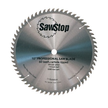 BLADES | SawStop CB104 184 10 in. 60-Tooth Combination Table Saw Blade