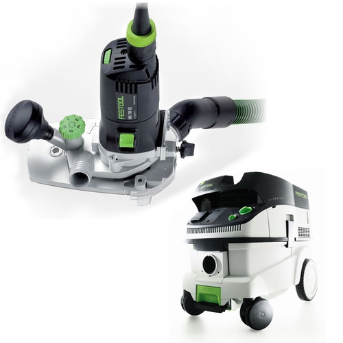 Laminate Trimmers | Festool MFK 700 Modular Trim Router with CT 26 6.9 E Gallon HEPA Mobile Dust Extractor image number 0