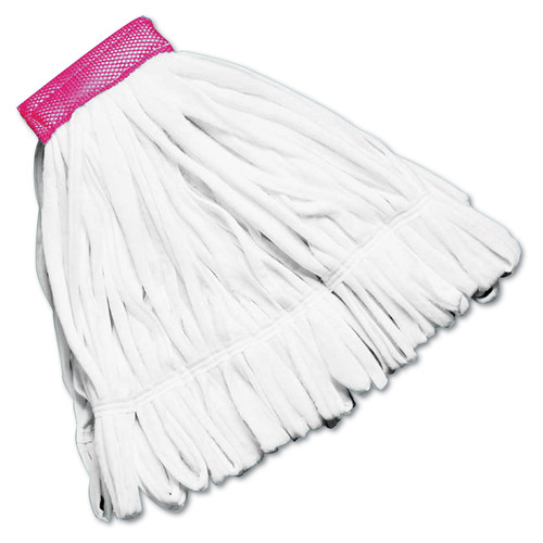 Mops | Rubbermaid T256 12-Piece Rough Floor Large Cotton/Synthetic Wet Mop Head (White) image number 0
