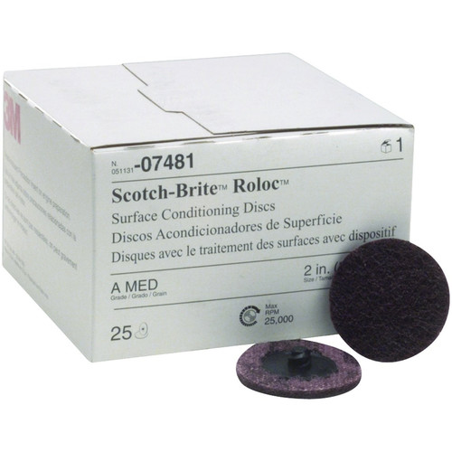 Grinding, Sanding, Polishing Accessories | 3M 7481 2 in. Scotch-Brite Roloc Maroon Medium Surface Conditioning Disc image number 0