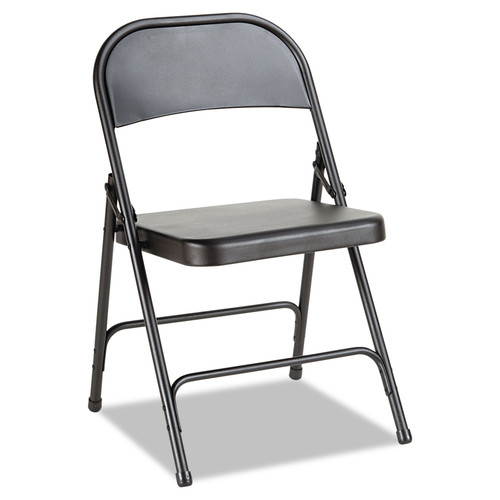  | Alera ALEFC94B Steel Folding Chair with Two-Brace Support, Graphite (4/Carton) image number 0