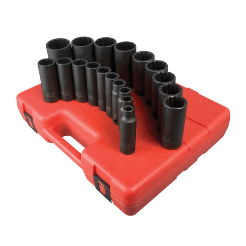 Sockets | Sunex 2820 19-Piece 1/2 in. Drive 12-Point SAE Deep Impact Socket Set image number 0