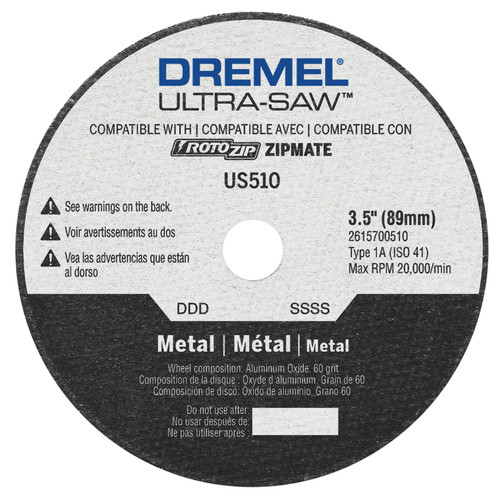 Grinding, Sanding, Polishing Accessories | Dremel US510-01 3-1/2 in. Metal Cutting Wheel image number 0