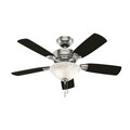 Ceiling Fans | Hunter 52081 44 in. Caraway Five Minute Fan Brushed Nickel Ceiling Fan with Light image number 7